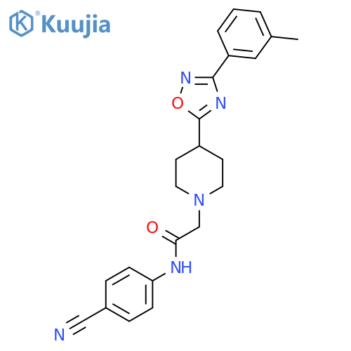 N-(4-cyanophenyl)-2-{4-3-(3-methylphenyl)-1,2,4-oxadiazol-5-ylpiperidin-1-yl}acetamide structure