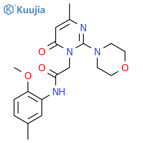 N-(2-methoxy-5-methylphenyl)-2-4-methyl-2-(morpholin-4-yl)-6-oxo-1,6-dihydropyrimidin-1-ylacetamide structure