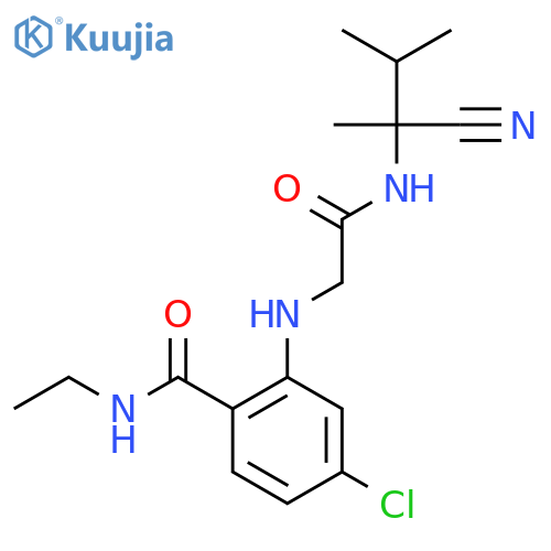 4-chloro-2-({[(1-cyano-1,2-dimethylpropyl)carbamoyl]methyl}amino)-N-ethylbenzamide structure