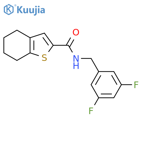 N-[(3,5-difluorophenyl)methyl]-4,5,6,7-tetrahydro-1-benzothiophene-2-carboxamide structure