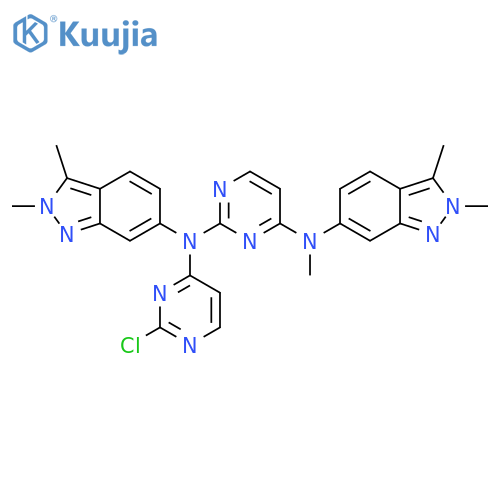 N2-(2-Chloropyrimidin-4-yl)-N2,N4-bis(2,3-dimethyl-2H-indazol-6-yl)-N4-methylpyrimidine-2,4-diamine structure