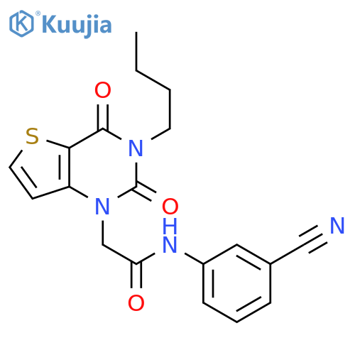 2-{3-butyl-2,4-dioxo-1H,2H,3H,4H-thieno[3,2-d]pyrimidin-1-yl}-N-(3-cyanophenyl)acetamide structure