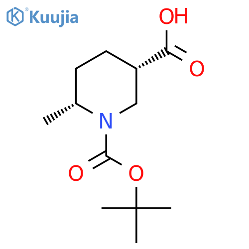 (3S,6R)-1-[(tert-Butoxy)carbonyl]-6-methylpiperidine-3-carboxylic acid structure