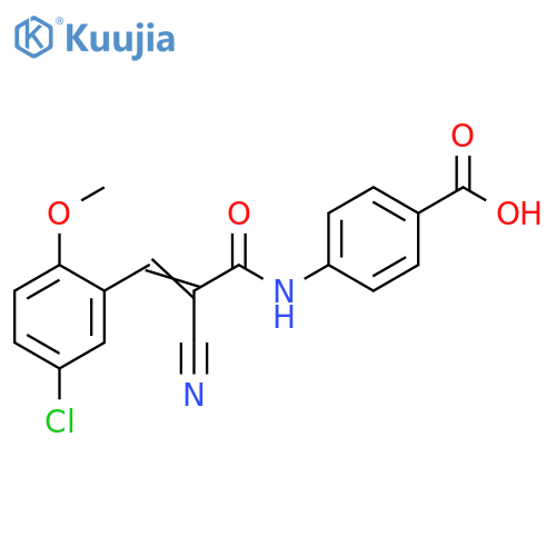 Benzoic acid, 4-[[3-(5-chloro-2-methoxyphenyl)-2-cyano-1-oxo-2-propen-1-yl]amino]- structure