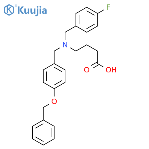 4-({[4-(benzyloxy)phenyl]methyl}[(4-fluorophenyl)methyl]amino)butanoic acid structure