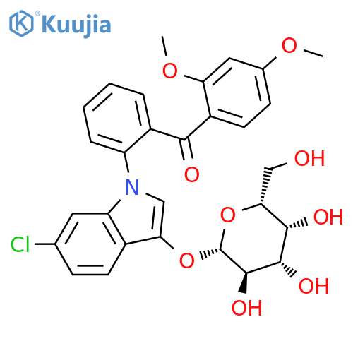 Methanone, [2-[6-chloro-3-(β-D-galactopyranosyloxy)-1H-indol-1-yl]phenyl](2,4-dimethoxyphenyl)- structure