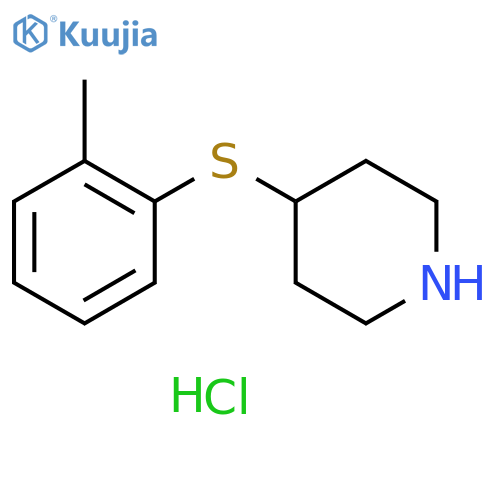 4-[(2-methylphenyl)thio]piperidine hydrochloride structure