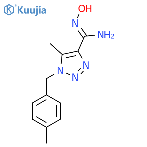 (Z)-N'-Hydroxy-5-methyl-1-[(4-methylphenyl)methyl]-1H-1,2,3-triazole-4-carboximidamide structure