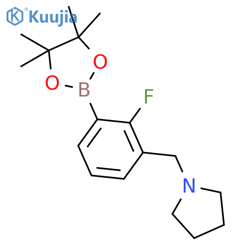 2-Fluoro-3-pyrrolidinomethylphenylboronic acid, pinacol ester structure