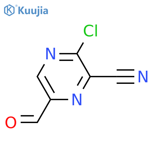 3-chloro-6-formylpyrazine-2-carbonitrile structure