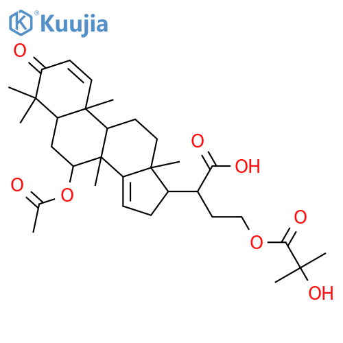 7,23-Dihydroxy-24,25,26,27-tetranor-3-oxoapotirucalla-1,14-dien-21-oic acid; 7α-form, 23-O-(2-Hydroxy-2-methylpropanoyl), 7-Ac structure