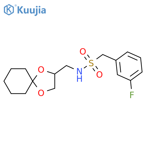 N-({1,4-dioxaspiro4.5decan-2-yl}methyl)-1-(3-fluorophenyl)methanesulfonamide structure