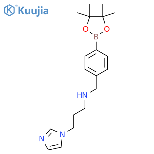 4-(3-(1H-Imidazol-1-yl)propyl)aminomethylphenylboronic acid pinacol ester structure