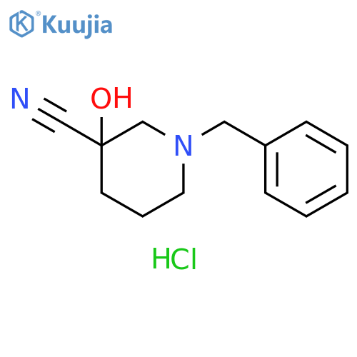 1-benzyl-3-hydroxypiperidine-3-carbonitrile hydrochloride structure