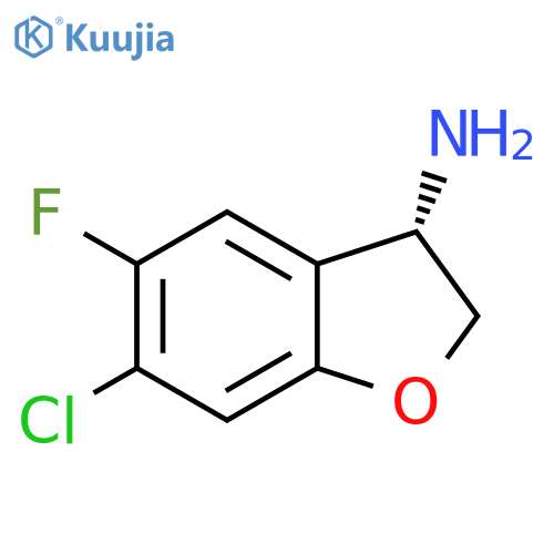 3-Benzofuranamine, 6-chloro-5-fluoro-2,3-dihydro-, (3S)- structure