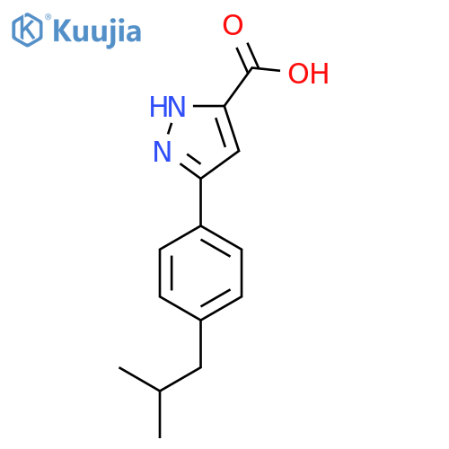 3-(4-Isobutylphenyl)-1H-pyrazole-5-carboxylic acid structure