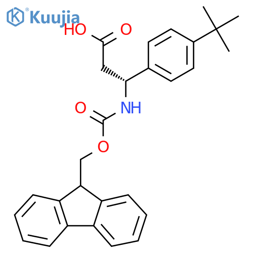 (3R)-3-(4-tert-butylphenyl)-3-({[(9H-fluoren-9-yl)methoxy]carbonyl}amino)propanoic acid structure