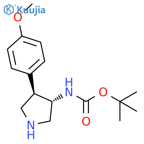 rac-tert-butyl N-(3R,4S)-4-(4-methoxyphenyl)pyrrolidin-3-ylcarbamate structure