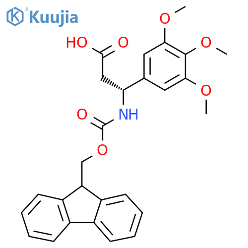 (3R)-3-({(9H-fluoren-9-yl)methoxycarbonyl}amino)-3-(3,4,5-trimethoxyphenyl)propanoic acid structure