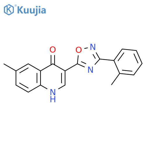 6-methyl-3-[3-(2-methylphenyl)-1,2,4-oxadiazol-5-yl]-1,4-dihydroquinolin-4-one structure