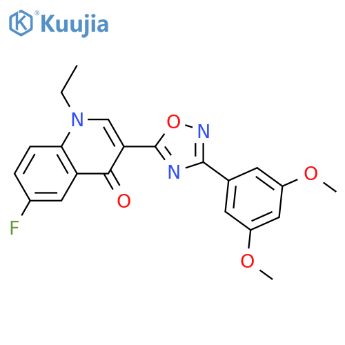 3-[3-(3,5-dimethoxyphenyl)-1,2,4-oxadiazol-5-yl]-1-ethyl-6-fluoro-1,4-dihydroquinolin-4-one structure