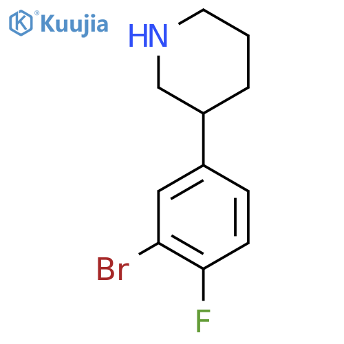 3-(3-bromo-4-fluorophenyl)piperidine structure
