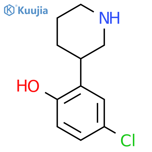 4-Chloro-2-(piperidin-3-yl)phenol structure