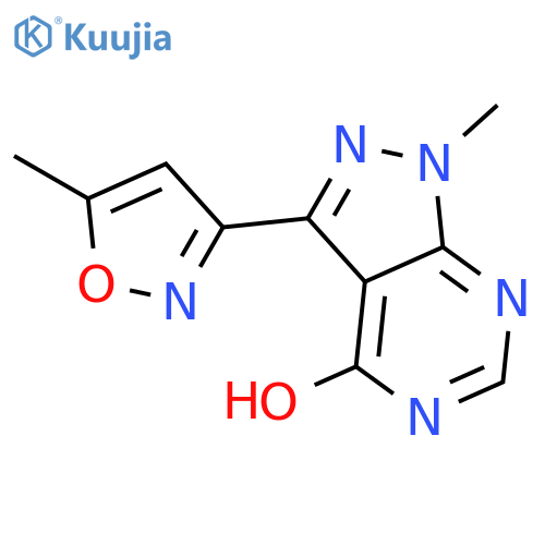 1-Methyl-3-(5-methylisoxazol-3-yl)-1H-pyrazolo[3,4-d]pyrimidin-4-ol structure