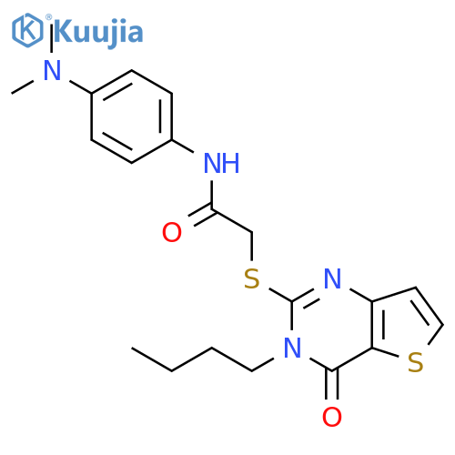 2-({3-butyl-4-oxo-3H,4H-thieno[3,2-d]pyrimidin-2-yl}sulfanyl)-N-[4-(dimethylamino)phenyl]acetamide structure