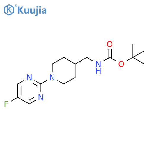 [1-(5-Fluoro-pyrimidin-2-yl)-piperidin-4-ylmethyl]-carbamic acid tert-butyl ester structure