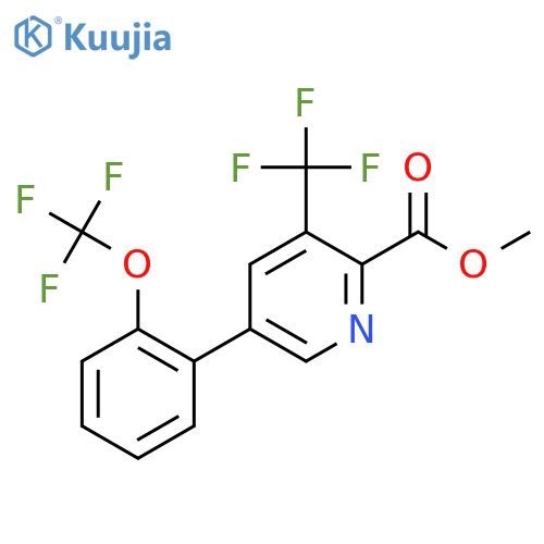 Methyl 5-(2-(trifluoromethoxy)phenyl)-3-(trifluoromethyl)picolinate structure