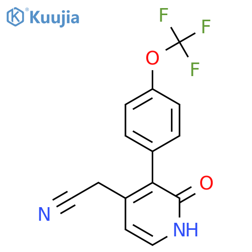 2-Hydroxy-3-(4-(trifluoromethoxy)phenyl)pyridine-4-acetonitrile structure
