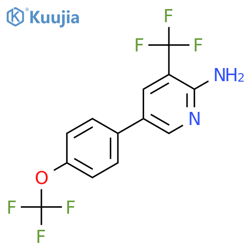 5-[4-(Trifluoromethoxy)phenyl]-3-(trifluoromethyl)pyridin-2-amine structure