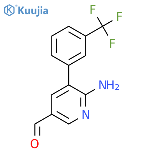 6-Amino-5-(3-(trifluoromethyl)phenyl)nicotinaldehyde structure