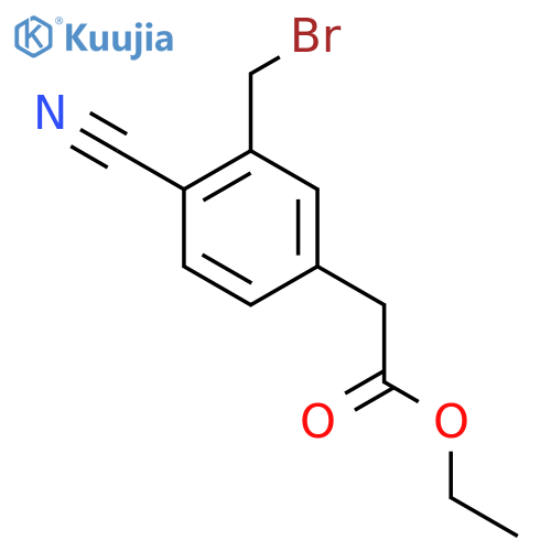 Ethyl 3-(bromomethyl)-4-cyanophenylacetate structure