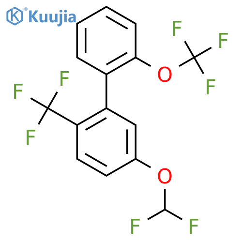 5-(Difluoromethoxy)-2'-(trifluoromethoxy)-2-(trifluoromethyl)biphenyl structure