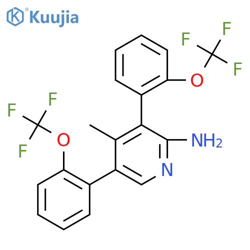 2-Amino-4-methyl-3,5-bis(2-(trifluoromethoxy)phenyl)pyridine structure