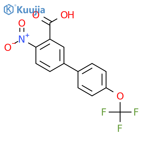 4-Nitro-4'-(trifluoromethoxy)biphenyl-3-carboxylic acid structure
