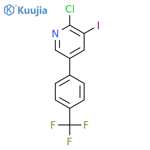 2-Chloro-3-iodo-5-(4-(trifluoromethyl)phenyl)pyridine structure