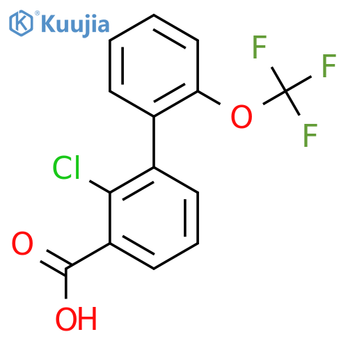 2-Chloro-2'-(trifluoromethoxy)biphenyl-3-carboxylic acid structure
