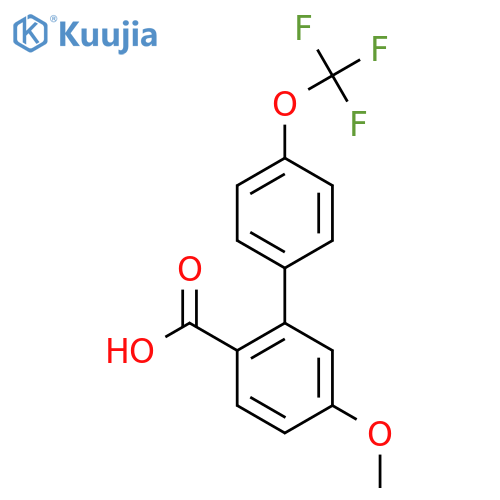 5-Methoxy-4'-(trifluoromethoxy)biphenyl-2-carboxylic acid structure