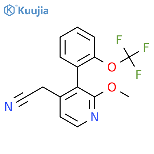 2-Methoxy-3-(2-(trifluoromethoxy)phenyl)pyridine-4-acetonitrile structure