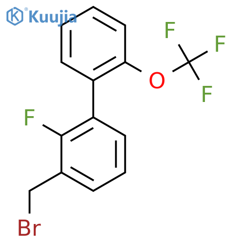 3-Bromomethyl-2-fluoro-2'-(trifluoromethoxy)biphenyl structure