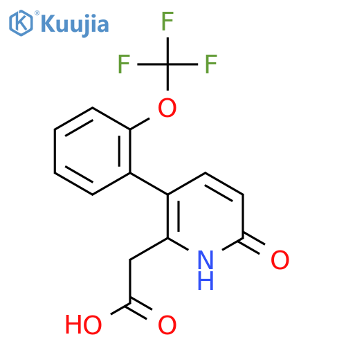 6-Hydroxy-3-(2-(trifluoromethoxy)phenyl)pyridine-2-acetic acid structure