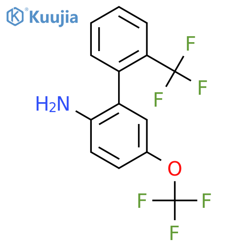 2-Amino-5-(trifluoromethoxy)-2'-(trifluoromethyl)biphenyl structure