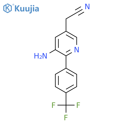 3-Amino-2-(4-(trifluoromethyl)phenyl)pyridine-5-acetonitrile structure