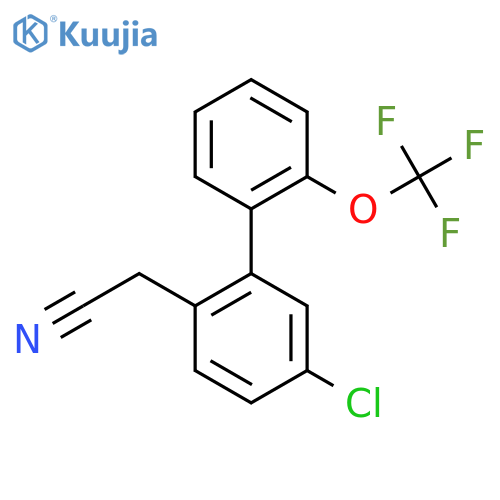 5-Chloro-2'-(trifluoromethoxy)biphenyl-2-acetonitrile structure