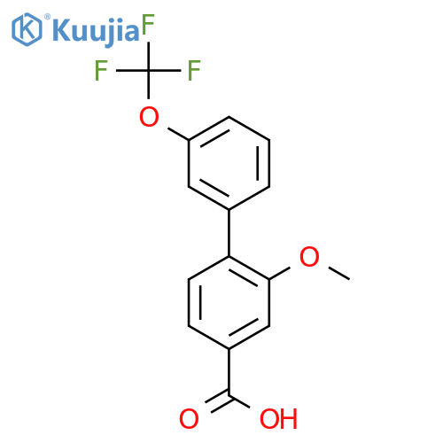 3-Methoxy-4-(3-trifluoromethoxyphenyl)benzoic acid structure