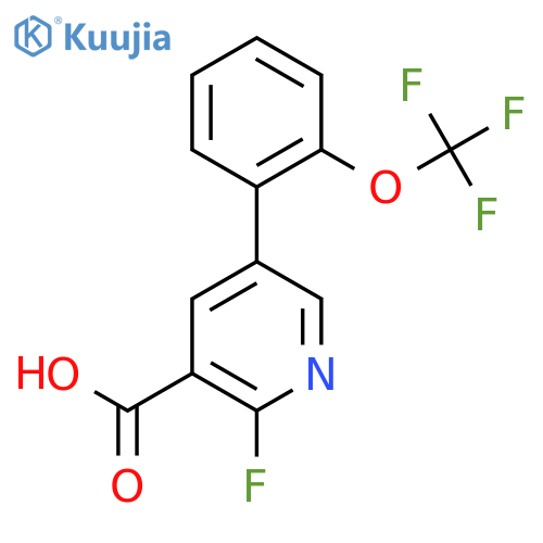 2-Fluoro-5-(2-(trifluoromethoxy)phenyl)nicotinic acid structure