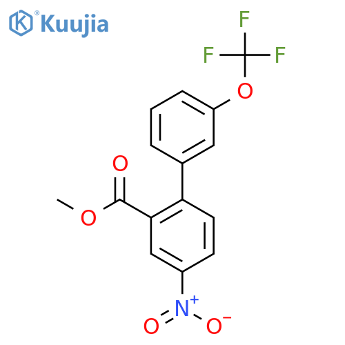 Methyl 4-nitro-3'-(trifluoromethoxy)biphenyl-2-carboxylate structure